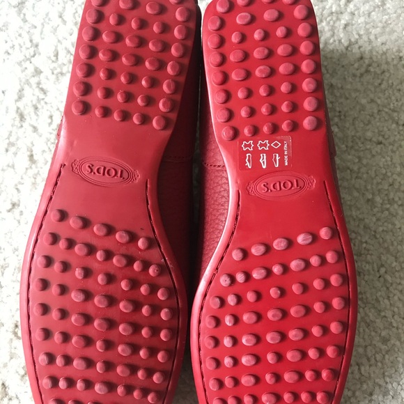 Tod\'s Men\'s Red Leather Slip-On Loafers main image 10